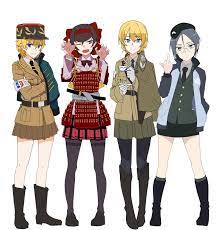 Safebooru 4girls Absurdres Armor Asparagus Girls Und Panzer Bc Freedom Military Uniform Belt Blonde Hair Blonde Hair Blue Eyes Brown Hair Brown Eyes Anime