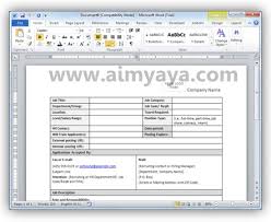 Contoh format job description karyawan doc. Cara Membuat Job Description Di Ms Word 2010