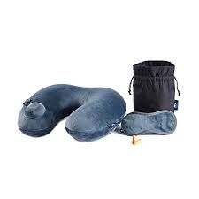 Inflatable Travel Pillow Neck Support Cushion With Free Sleep Eye Mask And Earplugs By Myciecoo Travel Pillow Neck Support Inflatable