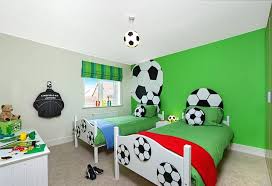 Hang pennants and sports memorabilia on the wall. Boys Bedroom Football Theme Novocom Top