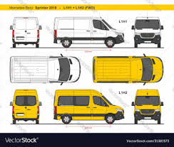Mercedes Sprinter Van L1h1 L1h2 Fwd 2018 Vector Image On Vectorstock Sprinter Van Mercedes Sprinter Mercedes