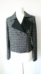 Jaeger Size 14 Ladies Biker Style Textured Black White Zip Up J Fashion Clothing Shoes Accessories Womensclothing White Zip Ups Biker Style Lady Biker