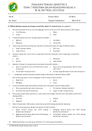 Contoh kop soal ulangan kunci dunia. Doc Soal Pts Kls V Semester Ii Tema 7 Doc Azril Taufani Academia Edu