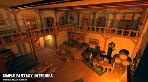 Simple Fantasy Interiors Cartoon Assets 3d Model Low Poly Obj Fbx Mtl Unitypackage Mat Uasset 4 Graphics Layout Fantasy 3d Model