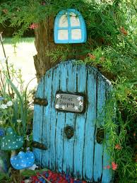 Large Blue Fairy Garden Decor Door Set With Accessories 7 25 Inches Wide X 9 Inches Long Hand Cast And Painted In 2021 Fairy Garden Decor Fairy Garden Doors Fairy Garden Diy