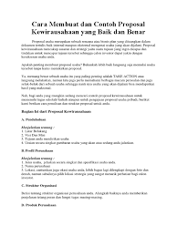Check spelling or type a new query. Cara Membuat Dan Contoh Proposal Kewirausahaan Yang Baik Dan Benar