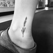 Black And White Black Lavender Tattoo On Ankle Lavender Tattoo Tattoos Ankle Tattoo