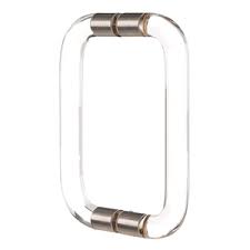 Carlson's glass & mirror co. Us Horizon Ha 8btb W 8 Inches Center To Center Acrylic Shower Door Thru Glass Handle Back To Back Mount Gloss White