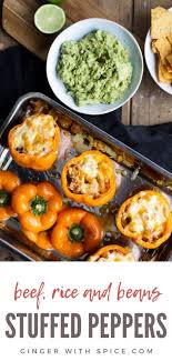 Rice And Beans Stuffed Peppers Jack O Lanterns Ginger With Spice