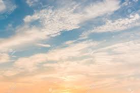 They lived on opposite ends of the day but together made up a whole sky. Sunset Sky With White Clouds And Bright Sky Blue Background Stock Photo Picture And Royalty Free Image Image 68703166