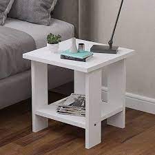 Coffee table with two wooden storage bins included; Bedside Table Gjm Shop Small Coffee Table Simple And Modern Particle Board Melamine Board Mini Square Be Simple Side Tables Side Tables Bedroom Sofa Side Table