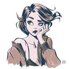 Bored Girl Made It Yesterday After Work Illustration Drawing Digitalart Sketch Sketchdaily Arti Cartoon Girl Drawing Girl Drawing Sketches Girl Drawing