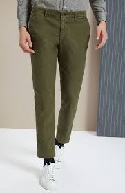 Slim Fit Green Stretch Tricochino Trousers