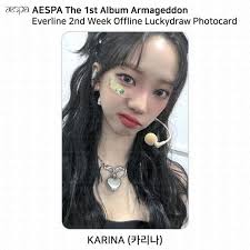 AESPA KARINA EVERLINE POB PHOTOCARD Cheap Aespa Armageddon Offline POP UP  MD Benefit Everline 1st 2nd