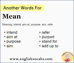 Maybe you would like to learn more about one of these? Another Word For Mean What Is Another Word Mean English Vocabs