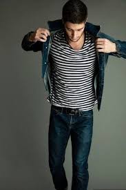 Black And White Striped Jacket Mens Get This Look For 63 Menswear Mens Outfits Navy Denim Jacket