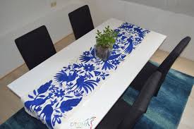 Blue Table Runner Otomi Fabric Blue Table Runner Mexican Table Runner Navy Blue Table Runner