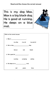 Language arts worksheets 1st grade. Reading Comprehension Online Exercise For First Grade