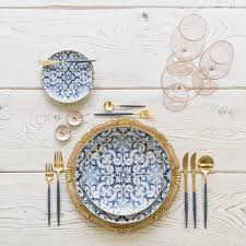 Wow Blue And Gold Always A Good Idea Dinner Sets Beautiful Table Decor