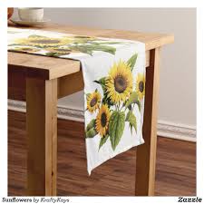 Sunflowers Short Table Runner Zazzle Com Sunflower Table Runner Table Runners Patchwork Table Runner