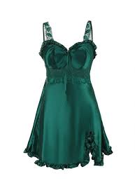 Fantazi Yesil Nbb Saten Gecelik Kiyafet The Dress Giyim