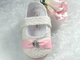 Baby Girl Shoe Sophia In Ivory And Pink Wedding By Pink2blue 32 00 Baby Girl Shoes Little Girl Shoes Stylish Baby