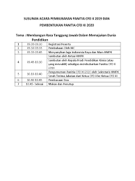 Kata sambutan ketua panitia natal 2018 berita terbaru hari ini. Susunan Acara Pembubaran Panitia Cfd X 2019 Dan Pembentukan Panitia Cfd Xi 2020 Pdf