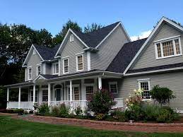 How big is a farmers porch on a colonial house? Amherst Nh Farmers Porch Colonial Style Home American Traditional Exterior Manchester By Amherst Painting Company Llc Houzz