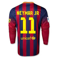 Barcelone 2013 2014 Maison Manche Longue Maillots De Football 11 Neymar Soccer Jersey World Soccer Shop Soccer Outfits