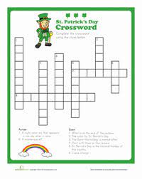 Patrick's day crossword puzzle worksheet. St Patrick S Crossword Worksheet Education Com