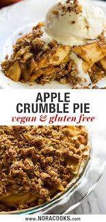 Gluten Free Vegan Apple Crumble Pie Made With An Almond Flour Crust Minimal Oil And Full Of Stic Vegan Pies Recipes Vegan Crumble Vegan Gluten Free Desserts