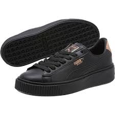 Black And Gold Puma Shoes Basket Platform Rg Women S Sneakers Puma Us Womens Sneakers Sneakers Leather Shoes Woman