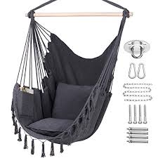 (4.1) out of 5 stars 15 ratings, based on 15 reviews. Y Stop Hammock Chair Hanging Rope Swing Max 330 Lbs 2 Cushions Included Large Macrame Hanging Chair With Pocket For Superior Comfort Durability Grey Pricepulse