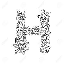 The coloring sheet of alphabet a. Floral Alphabet Letter Coloring Book For Adults Vector Illustration Royalty Free Cliparts Vectors And Stock Illustration Image 55964840