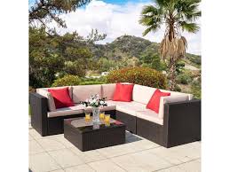 Aosom carries the best patio furniture on the market. Homall 6 Pieces Furniture Outdoor Sectional Sofa All Weather Pe Rattan Patio Conversation Set Manual Wicker Couch With Cushions And Glass Table Beige Newegg Com