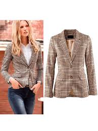 Le blazer pour femme finalise avec chic votre tenue. Blazer Femmes 2021 Ecossais Veste Boutons Poches Manche Longue Tacheture Col A Revers Blazer Casual Milanoo Com