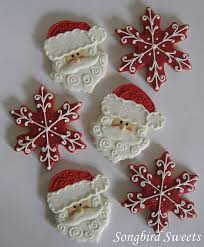 Santa Faces Snowflakes Christmas Cookies Decorated Christmas Sugar Cookies Christmas Cookies