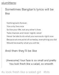 Fresh Like A Salad Bts Lyric Bts Funny Bangtan