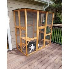Buy cat run cages & enclosures and get the best deals at the lowest prices on ebay! Large Wooden Outdoor Cat Enclosure Cage 71 L X 38 5 W X 71 H On Sale Overstock 22503163