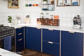 This Kitchen Features Navy Blue 969 Formica Fronts With Our Semi Recessed Handles A Quartz Worktop And Some Lovely Parque Plywood Kitchen Home Kitchens Kitchen