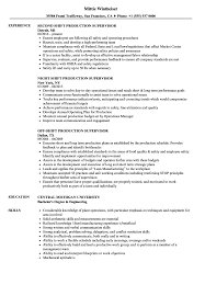 The best part is, your takt time on this will be short. Production Supervisor Resume Examples July 2021