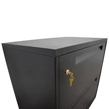 Steelcase two drawer file cabinet. 80 Off Steelcase Steelcase Black Lateral Two Drawer File Cabinet Storage