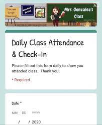 Distance Learning Daily Check In Attendance Form Digital Learning Classroom Google Classroom Google Forms