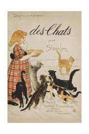 Des Chats Book Cover Giclee Print Theophile Alexandre Steinlen Art Com Cat Posters Cats Illustration Art Nouveau Poster