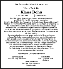 Traueranzeigen von Klaus Bohn
