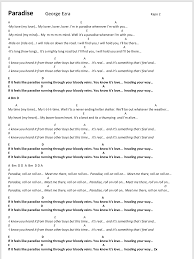 Paradise Songtext Und Chords Gitarre Lieder Lieder Songtexte