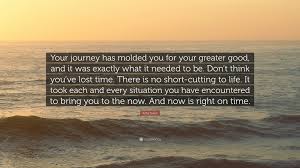 # more great quotes by people # more great quotes by topic. Asha Tyson Quote Your Journey Has Molded You For Your Greater Good And It Was Exactly What It Needed To Be Don T Think You Ve Lost Time