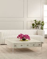 More details handcrafted coffee table with acrylic slab legs. John Richard Collection Besson Coffee Table Neiman Marcus