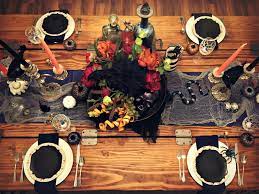 Get maximum impact with minimum effort by setting the table in all black. Non Traditional Halloween Tablescape Knock It Off Kim