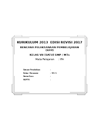 Modul ipa kelas ix revisi 2017 lala. Rpp Ipa Kelas 7 Semester 1 K13 Revisi 2017